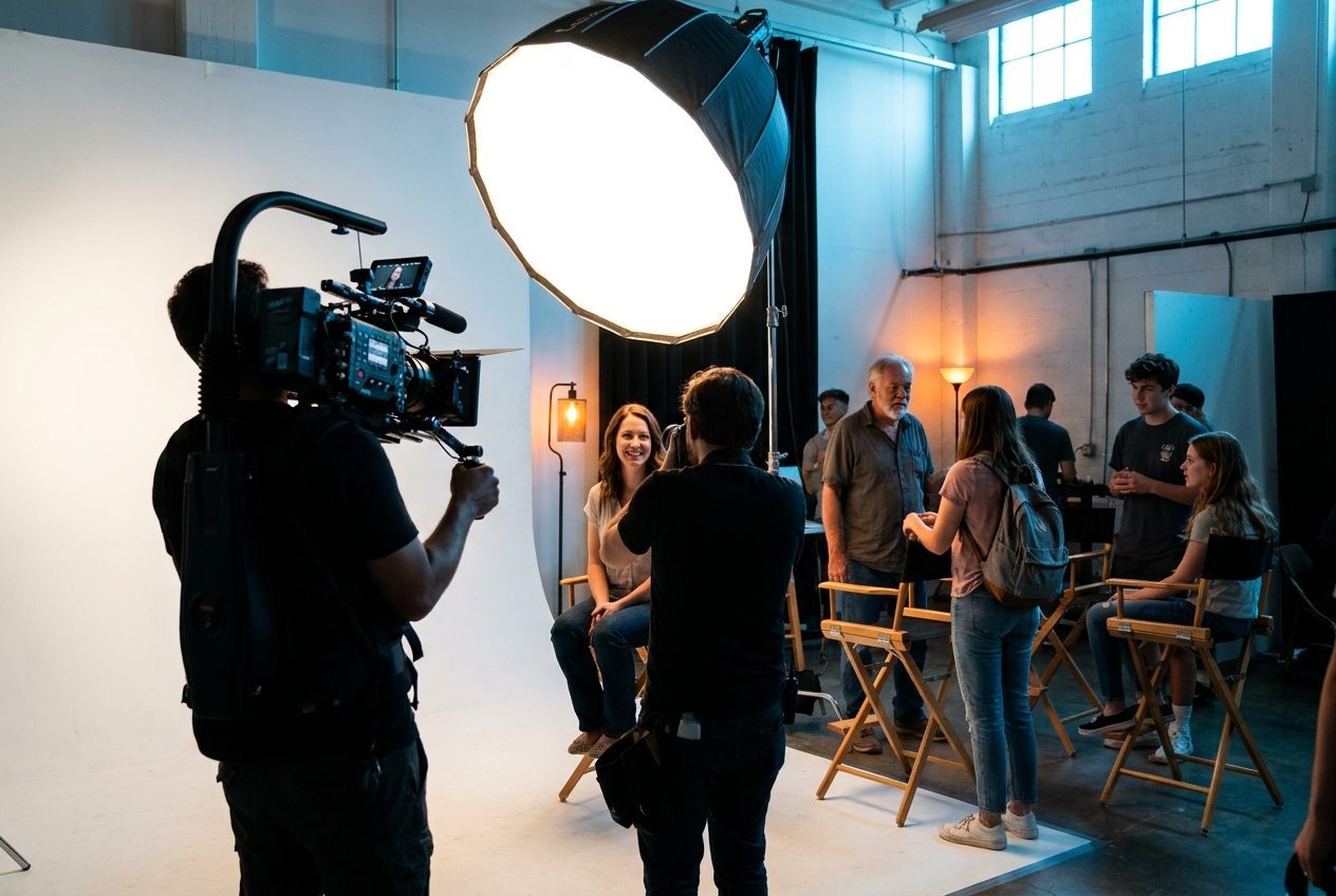 A casting session on a Pixelsoft Films set