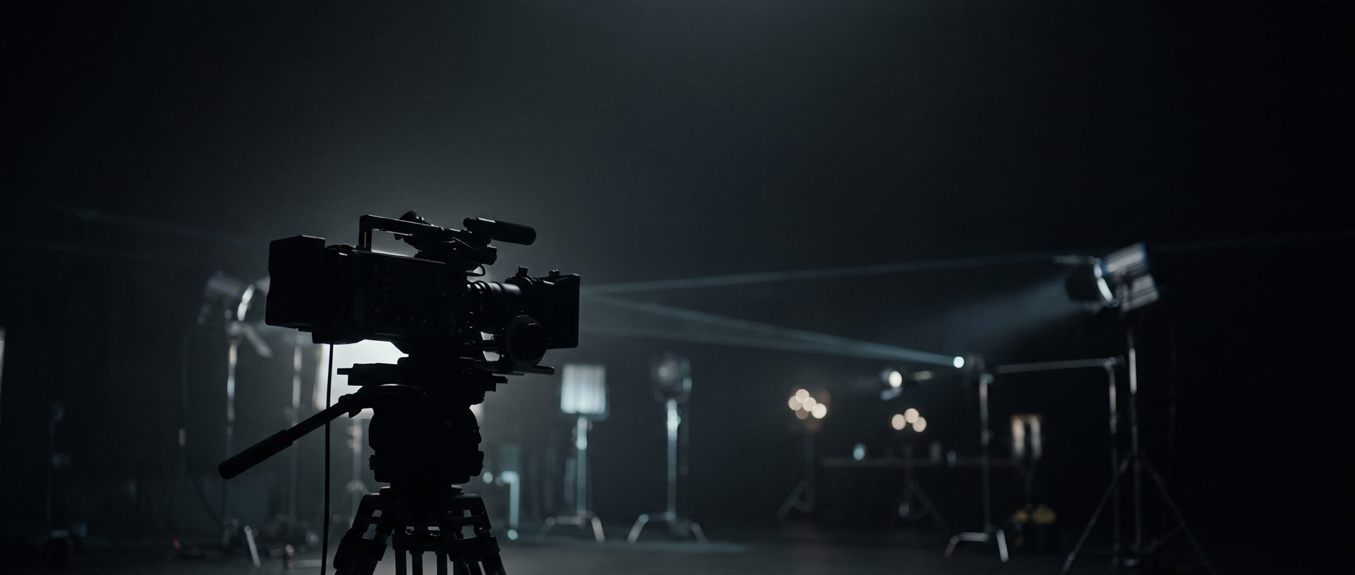 Cinema camera on a dark soundstage